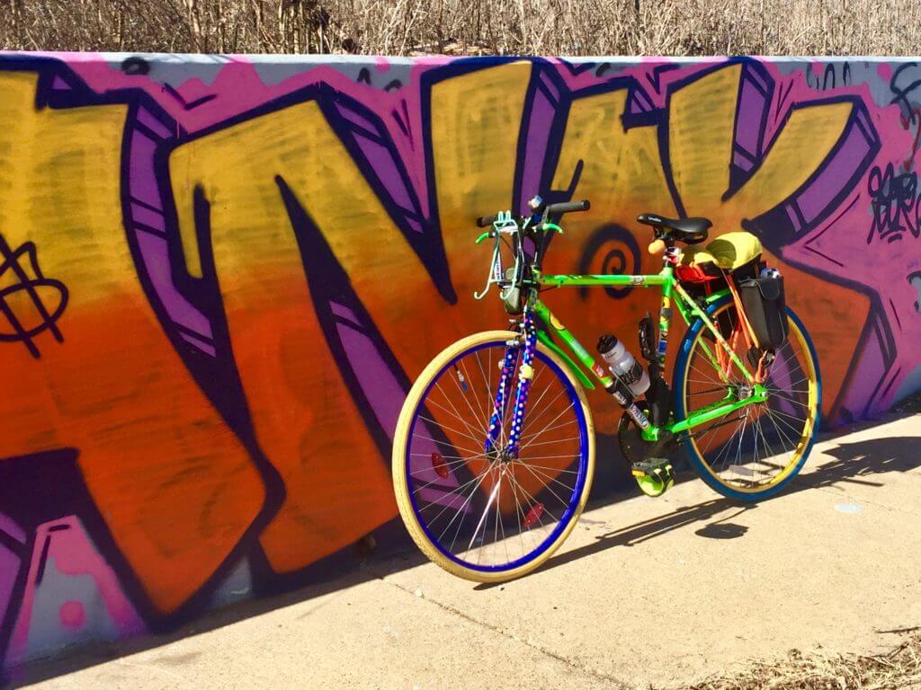 bike with gang tags