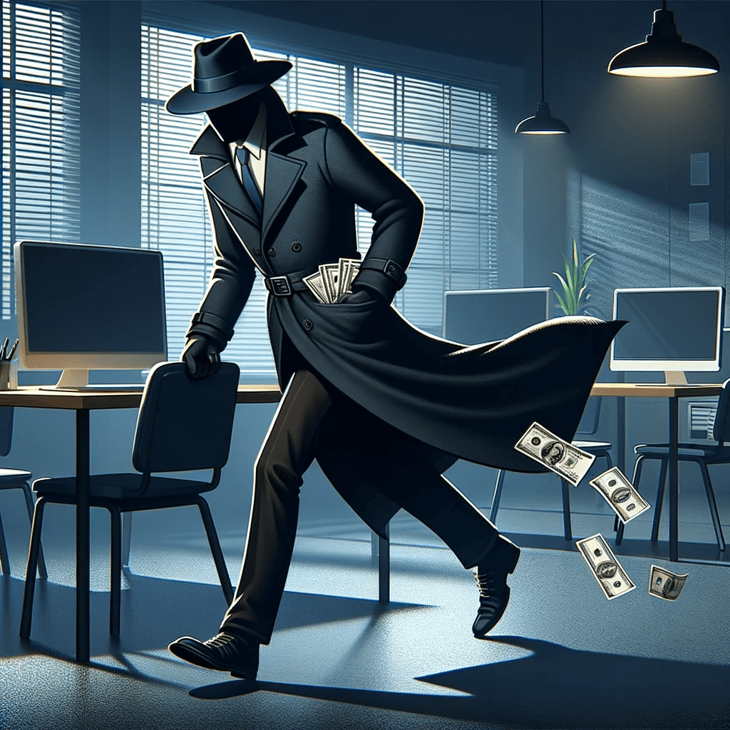 a spy dropping money