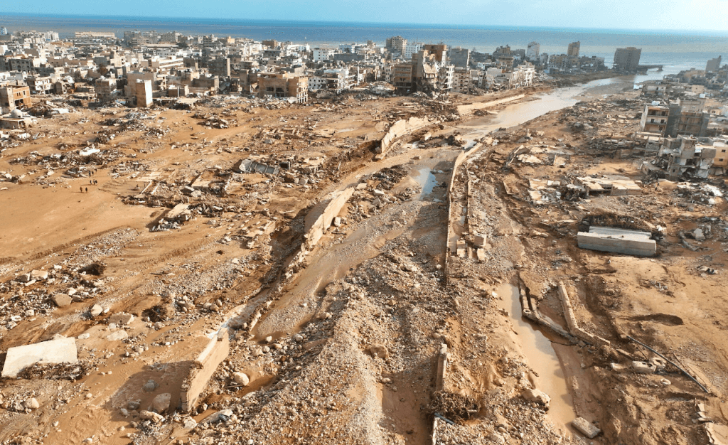 photo of Derna, Libya after the flood