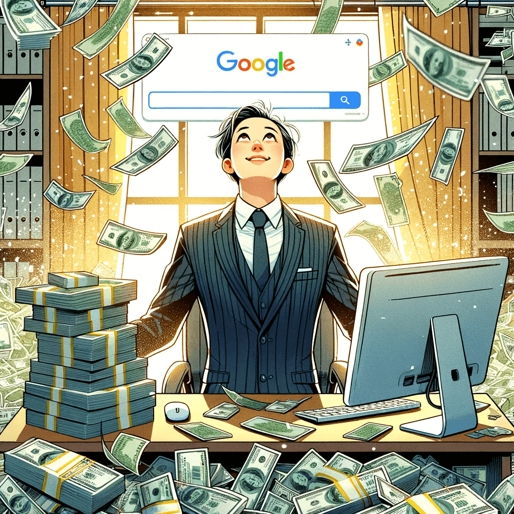 Google makes money fall from the sky