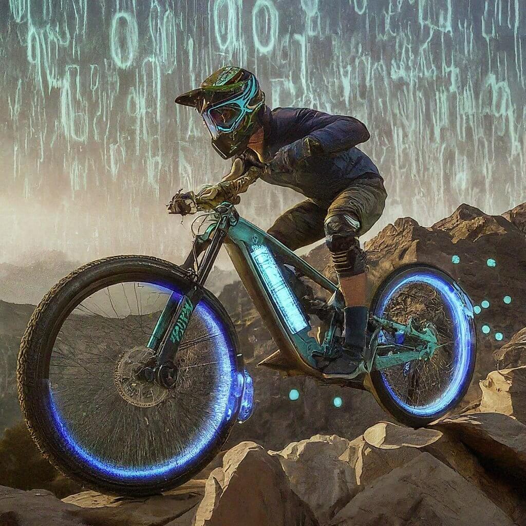 mountain bike with AI suspension