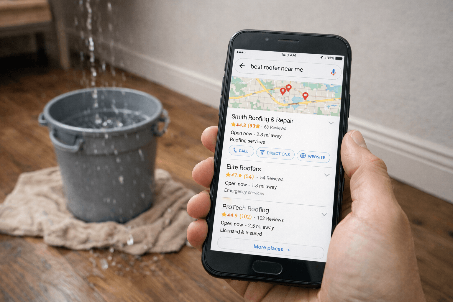 a homeowner is searching for a roofer